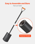 Square Shovel 122cm Heavy-Duty Alloy Steel Blade Non-Slip Handle