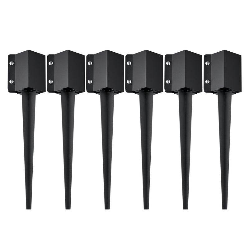 Fence Post Anchor Ground Spike 6 Pack 24x4x4 Metal Stakes