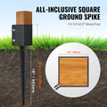 Fence Post Anchor Ground Spike 6 Pack 24x4x4 Metal Stakes