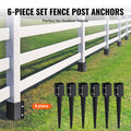 Fence Post Anchor Ground Spike 6 Pack 24x4x4 Metal Stakes