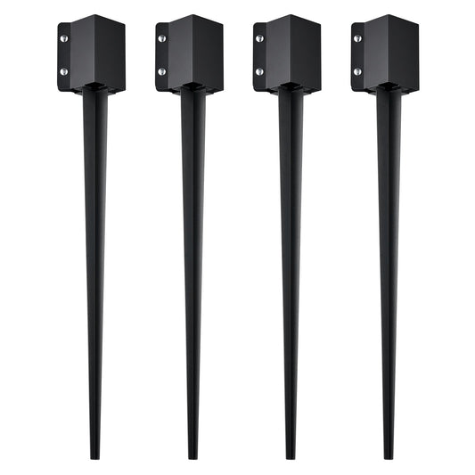 Fence Post Anchor Ground Spike 4 Pack 36 x 4 x 4 In Metal Fence Stakes