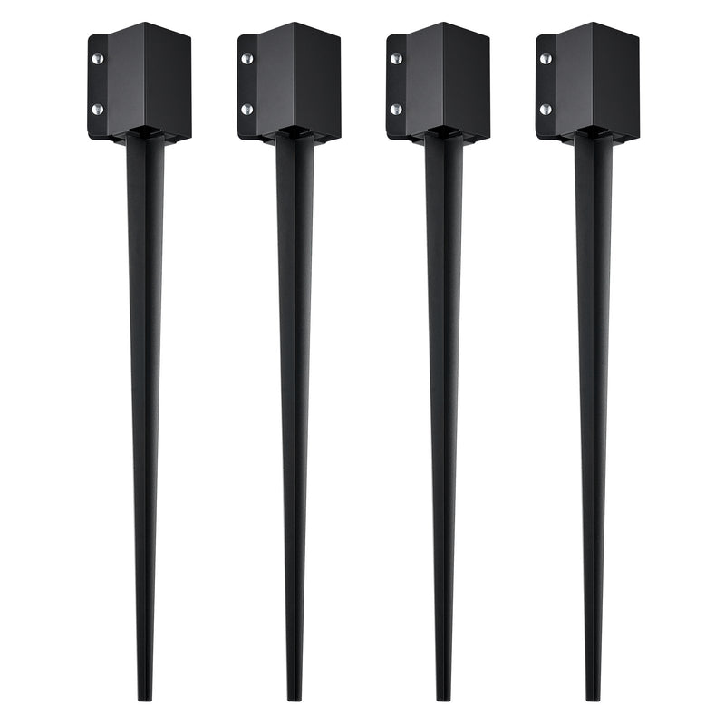 Fence Post Anchor Ground Spike 4 Pack 36x4x4cm Metal Stakes