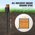 Fence Post Anchor Ground Spike 4 Pack 36x4x4cm Metal Stakes