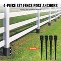 Fence Post Anchor Ground Spike 4 Pack 36x4x4cm Metal Stakes
