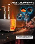 Portable Propane Forge 2 Burner 2600°F Blacksmithing Stainless Steel