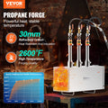 Portable 3 Burner Propane Forge 2600℉ Blacksmithing Stainless