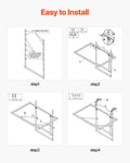Balcony Hanging Table 610x410mm Metal Folding Railing 5-Level