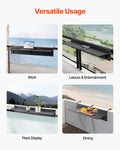 Balcony Hanging Table 12x48cm Folding Railing Bar Outdoor Patio