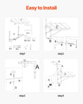 Balcony Hanging Table 595x400mm Folding Railing 4-Level Adjustable
