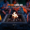 Fire Pit Ring 42x42in Carbon Steel Square DIY Campfire Outdoor