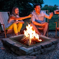 Fire Pit Ring 42x42in Carbon Steel Square DIY Campfire Outdoor