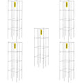 Tomato Cages 30x30x117cm 5 Pack Square Plant Support Silver Steel
