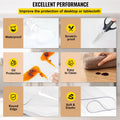 Plastic Table Cover 101.6x182.8cm Clear 1.5mm Waterproof Desk Mat