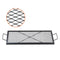 X-Marks Fire Pit Grill Grate 81cm Rectangle Black Steel BBQ