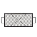X-Marks Fire Pit Grill Grate 81cm Rectangle Black Steel BBQ