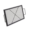 X-Marks Fire Pit Grill Grate 81cm Rectangle Black Steel BBQ