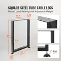 711.2MM Adjustable Furniture Legs, Square Reinforced Steel Office Table legs Set of 2 for DIY, Max Load 453.6KG Heavy Duty Desk Legs, Quick Instalation & Rich Accessories Legs Black