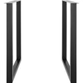 711.2MM Adjustable Furniture Legs, Square Reinforced Steel Office Table legs Set of 2 for DIY, Max Load 453.6KG Heavy Duty Desk Legs, Quick Instalation & Rich Accessories Legs Black