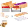 Soap Making Kit Bamboo Box Silicone Mold Stainless Steel Cutters
