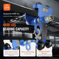Manual Trolley, 2 Ton Load Capacity, Push Beam Trolley with Dual Wheels, Adjustable for I-Beam Flange Width 63.5 mm to 177.8 mm, Heavy Duty Alloy Steel Garage Hoist for Straight Curved I Beam