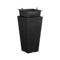 Tall Planter Set 2 57cm Square Tapered Black Plastic Pots Drainage
