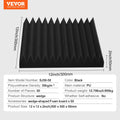 Acoustic Foam Panels 50 Pack 12x12x2in Studio Wall