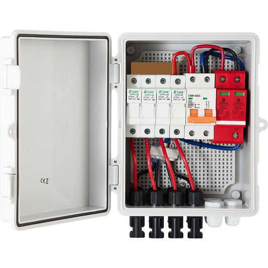 PV Combiner Box 4 String 15A Fuse 63A Circuit Breaker IP65 Solar