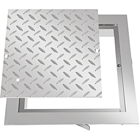 Recessed Manhole Cover 11.8\"x11.8\" Clear Opening, Galvanized Steel Drain Cover Overall Size 14.5\"x14.5\", Sealed Square Manhole Cover and Frame, Steel Man Hole Lid Inspection Access for Boat/