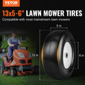 13x5-6 Tubeless Lawn Mower Tires Wheels 2-Pack Flat-Free PU