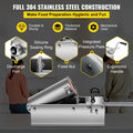 Manual Sausage Stuffer, 5 L / 11 LBS Horizontal Sausage Machine, Dual-Speed Meat Stuffer, Made of Food-Grade 304 Stainless Steel, Includes 5 Stuffing Tubes, for Home Kitchen Restaurant Commercia
