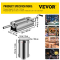 Sausage Stuffer 5L 11LBS Horizontal Dual Speed Meat Stuffer 5 Tubes