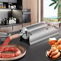 Sausage Stuffer 5L 11LBS Horizontal Dual Speed Meat Stuffer 5 Tubes