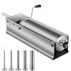 Manual Sausage Stuffer, 7 L / 15 LBS Horizontal Sausage Machine, Dual-Speed Meat Stuffer, Made of Food-Grade 304 Stainless Steel, Includes 5 Stuffing Tubes, for Home Kitchen Restaurant Commercia