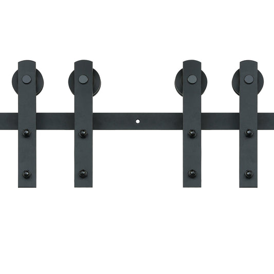 8FT Double Sliding Barn Door Hardware Track Kit Hanger