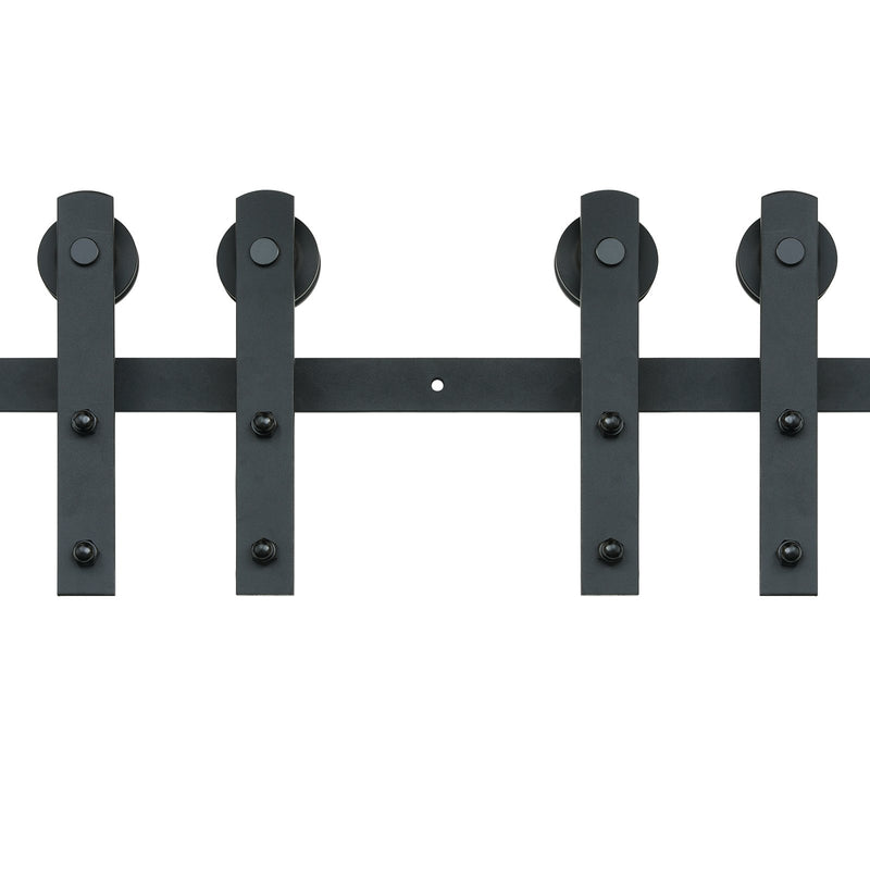 8FT Double Sliding Barn Door Hardware Track Kit Hanger