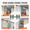 8FT Double Sliding Barn Door Hardware Track Kit Hanger