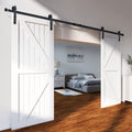 8FT Double Sliding Barn Door Hardware Track Kit Hanger