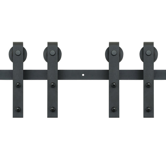Sliding Barn Door Hardware 2440mm Double Door Track Kit J Hanger