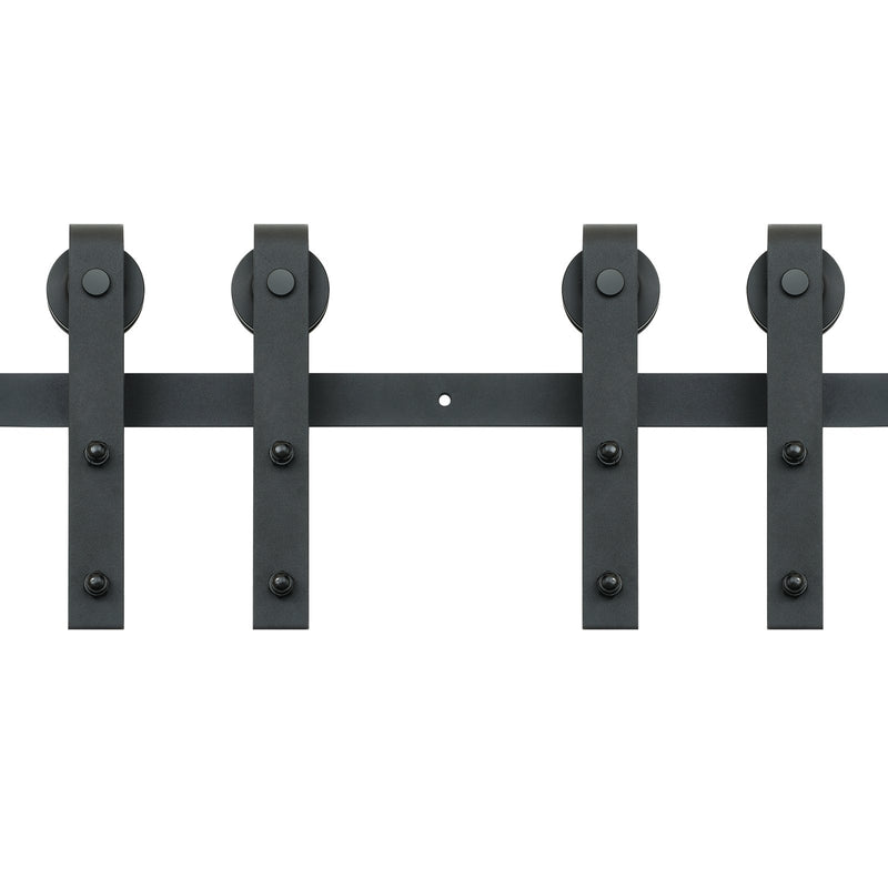 Sliding Barn Door Hardware 2440mm Double Door Track Kit J Hanger