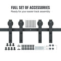 Sliding Barn Door Hardware 2440mm Double Door Track Kit J Hanger