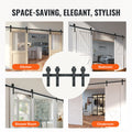 Sliding Barn Door Hardware 2440mm Double Door Track Kit J Hanger