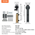 Sliding Barn Door Hardware 2440mm Double Door Track Kit J Hanger