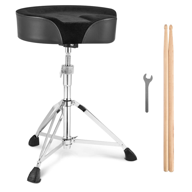 Saddle Drum Throne Height Adjustable 560-705mm Padded Swivel Stool
