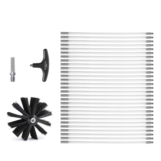 12.2M Dryer Vent Cleaner Kit, 29 Pieces Duct Cleaning Brush, Reinforced Nylon Dryer Vent Brush, Dryer Cleaning Tools Lint Remover with Flexible Lint Trap Brush, Clamp Connectors