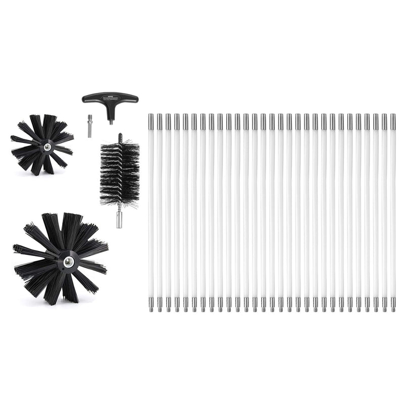 Dryer Vent Cleaner Kit 29pc 12.2m Lint Trap Brush Flexible Duct