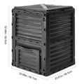 Garden Compost Bin 300 L, BPA Free Composter, Large Capacity Outdoor Composting Bin with Top Lid and Bottom Door, Easy Assembling, Lightweight, Fast Creation of Fertile Soil