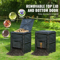 Garden Compost Bin 300L BPA Free Large Outdoor Composter Bottom Door