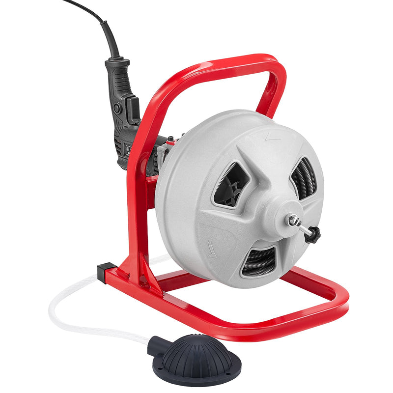 Drain Cleaner Machine 15m 8mm Sewer Snake Auger 228RPM 6 Cutters
