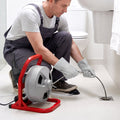 Drain Cleaner Machine 15m 8mm Sewer Snake Auger 228RPM 6 Cutters
