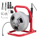 Drain Cleaner Machine 15m 8mm Sewer Snake Auger 228RPM 6 Cutters